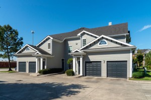 One Bedroom Apartments for Rent in Conroe, TX - Exterior Building with Attached Garages   